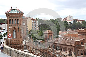 Tower of the Escalinata del Ovalo in Teruel, Spain photo