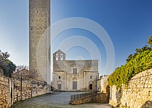 The tower and facade of the Church of Santa Maria in Castello