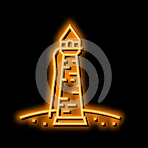 tower fairy tale construction neon glow icon illustration
