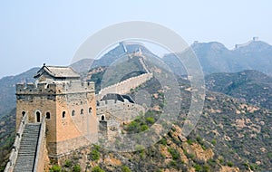 Tower of famous Great Wall in the Simatai