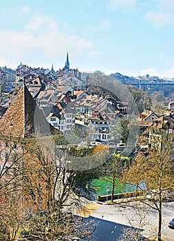 The tower of Felsenburg in Bern