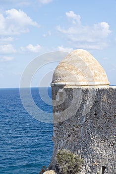 Tower in Fortezza of Rethymno. The Fortezza is the citadel of the city of Rethymno in Crete, Greece.