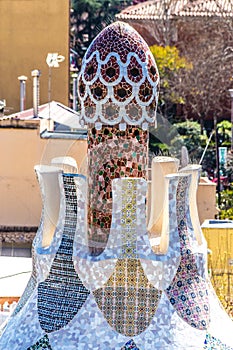 Tower Of Gate House - Park Guell, Barcelona, Spain