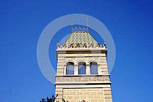 The tower of A. Gaudi`s house-museum in Guell Park