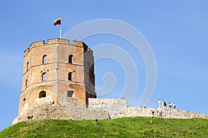 Tower Of Gediminas Gedimino In Vilnius, Lithuania. Historic Symbol Of The City Of Vilnius And Of Lithuania Itself.