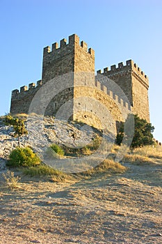 Tower of Genoa fortress in Sudak Crimea