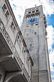 The tower with giant barometer to the Deutsches Museum, Munich, Germany