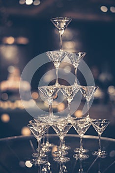 Tower Glass of champagne for event party