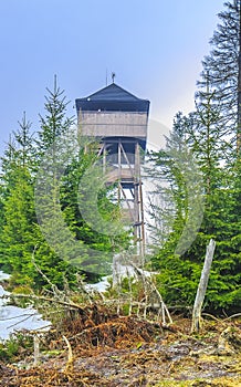 The tower on the Gorc mountain in Gorce (Poland)