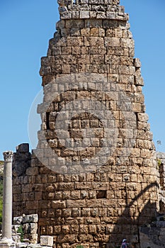 Tower of the Hellenistic Gate in the ancient Greek city of Per