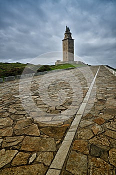 The Tower of Hercules, is an ancient Roman lighthouse near the city of A Coruï¿½a, in the North of Spain
