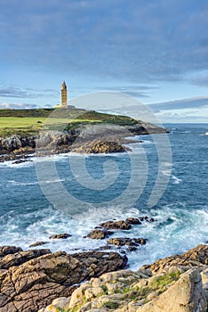 Tower of Hercules in A Coruna, Galicia, Spain.