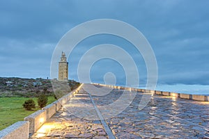 Tower of Hercules in A Coruna, Galicia, Spain. photo