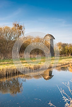 The Tower hide on the banks of Burwell Lode