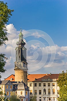 Tower of the historic city palace in Weimar