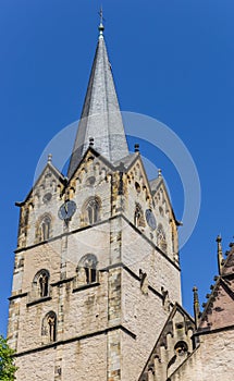 Tower of the historic Munster church in Herford