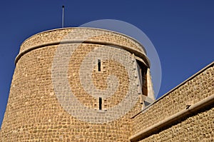 Tower of the historical castle in Roquetas del Mar