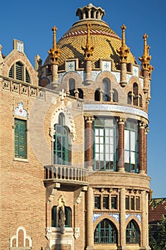 Tower of hospital de Sant Pau. Barcelona, Catalonia, Spain
