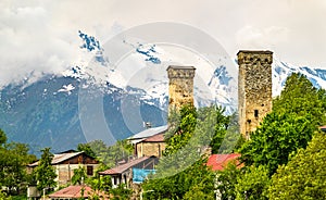 Tower houses in Mestia - Upper Svaneti, Georgia