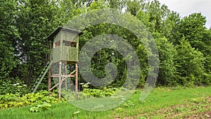 A tower for hunting in the forest