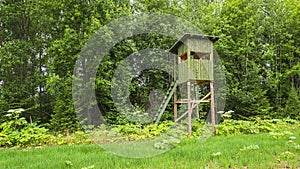 A tower for hunting in the forest