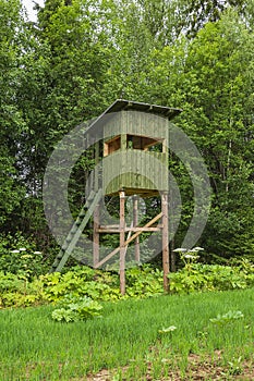 A tower for hunting in the forest