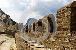 Tower inside from the Genoese fortress in Sudak, Crimea