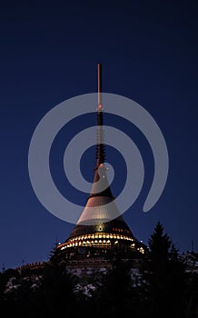 Tower JeÅ¡tÄ›d in night
