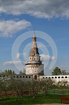 Tower in Joseph-Volokolamsk Monastery. Russia