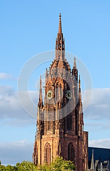 Tower of the Kaiserdom cathedral in Frankfurt photo