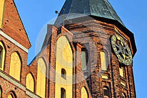 Tower of Koenigsberg Cathedral, Gothic temple of the 14th century. Symbol of Kaliningrad until 1946 Koenigsberg, Russia