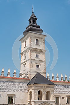 Tower of late-renaissance Krasiczyn Castle in Poland