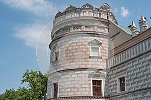 Tower of late-renaissance Krasiczyn Castle in Poland