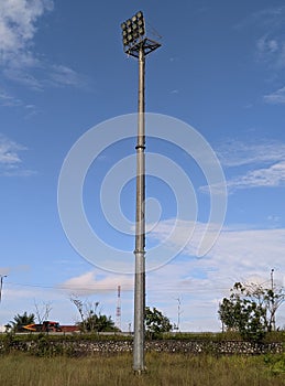 Tower of light in local stadion in borneo island