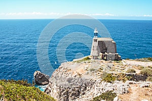 The tower and lighthouse of Punta Campanella at Sorrento photo