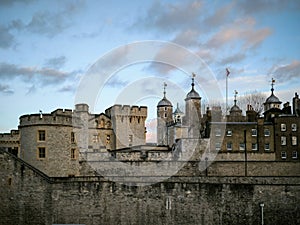 Tower of London castle in London, England.