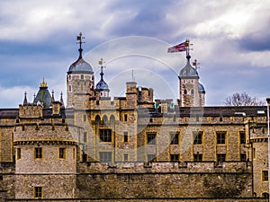 Tower of London, fortress near the river Thames. London, UK.