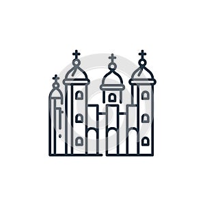 tower of london icon vector from england concept. Thin line illustration of tower of london editable stroke. tower of london