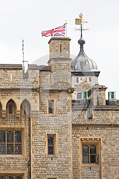 Tower of London, medieval defense building, London, United Kingdom.