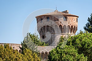 Tower of the Medici fortress in the Tuscan city of Volterra