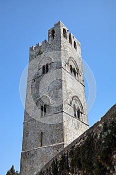 Tower of Medieval Catholic Church Chiesa Matrice in Erice.