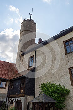 Tower of medieval GÃ¶Ãweinstein Castle in Franconian Switzerland, Bavaria, Germany photo