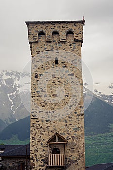 Tower in Mestia, Svaneti, Georgia