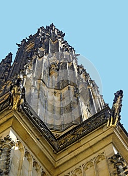 Tower of the Metropolitan Cathedral of Saints Vitus in Prague