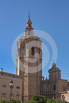 Tower of Miguelete and Puerta de los Hierros in the Cathedral of Valencia photo