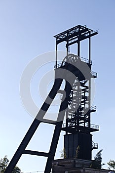 Tower of mining elevator in Anderlues, Belgium