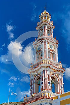 Tower of the Monastery of St. Archangel Michael of Panormitis, Symi island, Greece