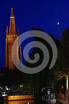 Tower and moon photo