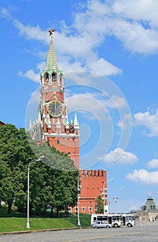 tower of Moscow Kremlin at noon