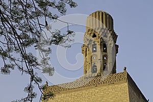 Tower of Mosque Hakim Bi Amrillah in Cairo Egypt